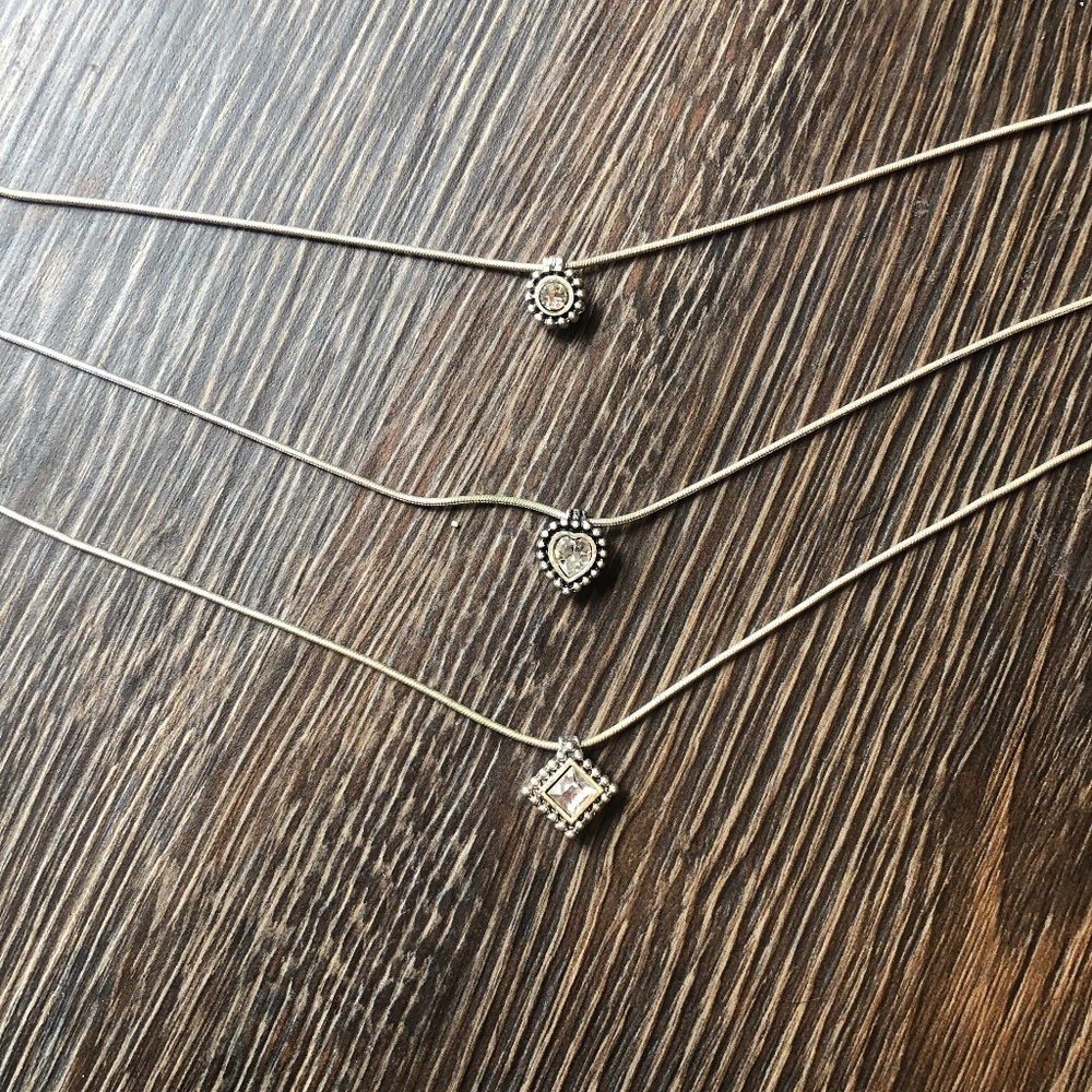 3 layered sterling silver necklace